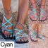 JFN  Plus Size Women Sandals Handmade Beach Flat Sandals